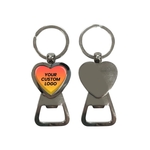 Heart-Shaped Metal Bottle Opener Keyring