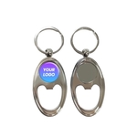 Oval Metal Bottle Opener Keyring