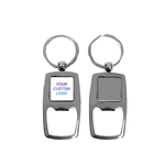 Rectangular Metal Bottle Opener Keyring
