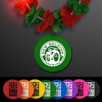 LED Christmas Hawaiian Lei Party Necklace with Medallion, Imprinted Medallion...