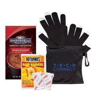 Gloves, hand warmers and Cocoa with handy branded pouch... from ASI 89971...