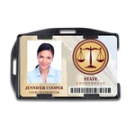 Horizontal/Vertical 2-Card Rigid Plastic Badge Holder