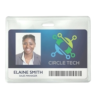 Horizontal Vinyl Proximity Card/Badge Holder w/ Frosted Back
