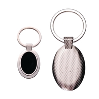 Oval Reflective Metal Keychain