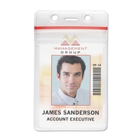 Government-size vinyl badge holders feature anti-print transfer material and...
