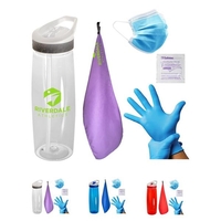 Social Distancing Fitness Kit includes a mask, gloves, water bottle, towel......