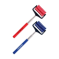 Extendable 7" x 2 3/4" plastic and metal massage roller stretches... from ASI...