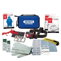 KIT INCLUDES: 2x EMERGENCY BLANKETS, EMERGENCY WHISTLE w/ LANYARD, 51pc...