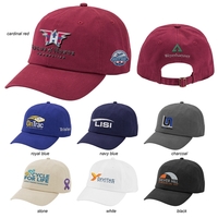 100% cotton bio-washed chino twill six panel cap with pre-curved visor......