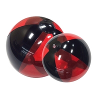 Inflatable alternating translucent red-black colored panel beach ball.......