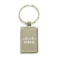 Rectangular Shape Chrome Metal Split Ring Key Holder