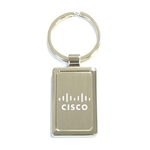 Rectangular Shape Chrome Metal Split Ring Key Holder