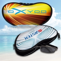 Kidney shape protective sunglass case made from 3mm Poly Rubber Fabric......