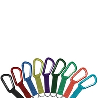 3" flat barrel anodized aluminum carabiner clip with optional matching...