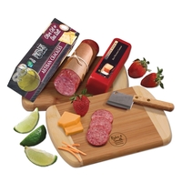 Bamboo cutting board with cheese, sausage, and crackers.... from ASI 68680...