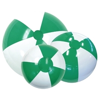 Inflatable Green and White Beach Balls. Sizes measured Deflated. 12",... from...