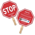 Stop Sign Shape Hand Fan Sandwich Style