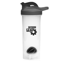 Plastic shaker bottle with a weighted mixing ball, snap tight lid,... from...