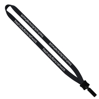 1/2" Smooth Nylon Lanyard with Plastic Clamshell & Bulldog C