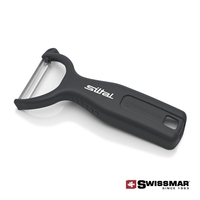 Swissmar Y-Peelers with ergonomic angled handle design fits comfortably in...