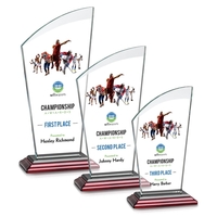 This fabulous starfire award features an arched beveled top and oval... from...