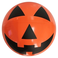 16" Inflatable Halloween Orange Beach Ball. Includes black Jack-o-Lantern...