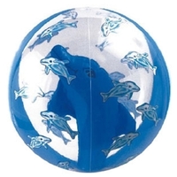 17"Inflatable Dolphin Insert Beach Ball, 17" measured deflated.... from ASI...