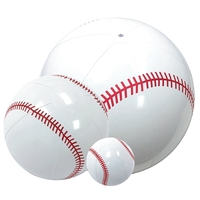White Inflatable baseball with red markings, 6", 16", 36" all sizes... from...