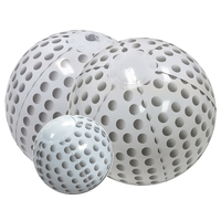 Inflatable white golf balls with gray markings., 6" and 14" ... from ASI...