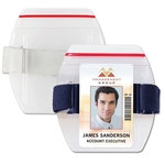 Vertical Resealable Vinyl ArmBand Badge Holder with Strap