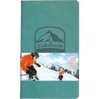 Journal with faux leather, thread-sewn cover, full-color digital graphic wrap...