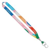 3/4" x 16" dye-sublimated lanyard with silver tone metal crimp and... from...