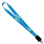 1" Dye-Sublimated Stretchy Elastic Lanyard with Plastic Snap