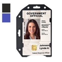 Rigid plastic badge holder shields ID card from data skimming. Fits... from...