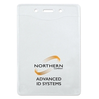 Textured Back Vertical Clear Vinyl Badge Holders