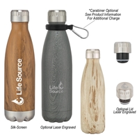 16 Oz. Stainless Steel Woodtone Vacuum Bottle... from ASI 61125 Hit...