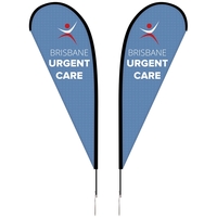 8' Double Sided Portable Teardrop Banner w/ Hardware Set