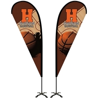 6' Portable Double Sided Teardrop Kit with Cross Base