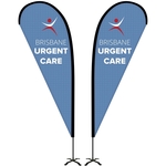 8' Portable Double Sided Teardrop Kit with Cross Base