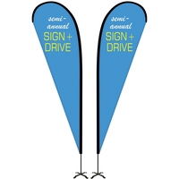 10' Portable Double Sided Teardrop Kit with Cross Base