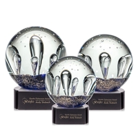 Hand blown art glass award on an ebony base.... from ASI 84592 St Regis Group...