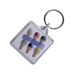 Square Acrylic Key Tag, Clear, Full Color