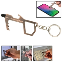 Sanitary door opener featuring a split keyring, bottle opener and stylus......