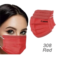 Red Face Mask - 3 Ply Disposable Masks - Ready... from ASI 45100 Chulani...