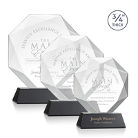 Starfire octagon shape award with faceted edges on a tall tapered... from ASI...