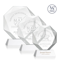 Starfire octagon shape award with faceted edges on a tall tapered... from ASI...