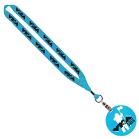 16" x 3/4" dye sublimated lanyard with a 4" round ID... from ASI 88060...