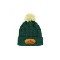 Pantone matched cable knit beanie with ability to add stripes, woven... from...