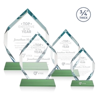 Starfire diamond shape award on a tall tapered Optical Base.... from ASI...