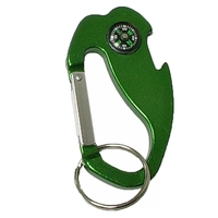 Jumbo size 4 in 1 carabineer with compass and bottle opener